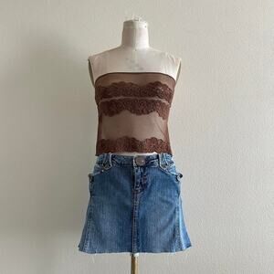 handmade dainty lace brown bandeau